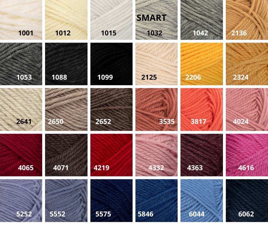 Farbauswahl zur Wolle Smart von Sandnes Garn für ein Strickset