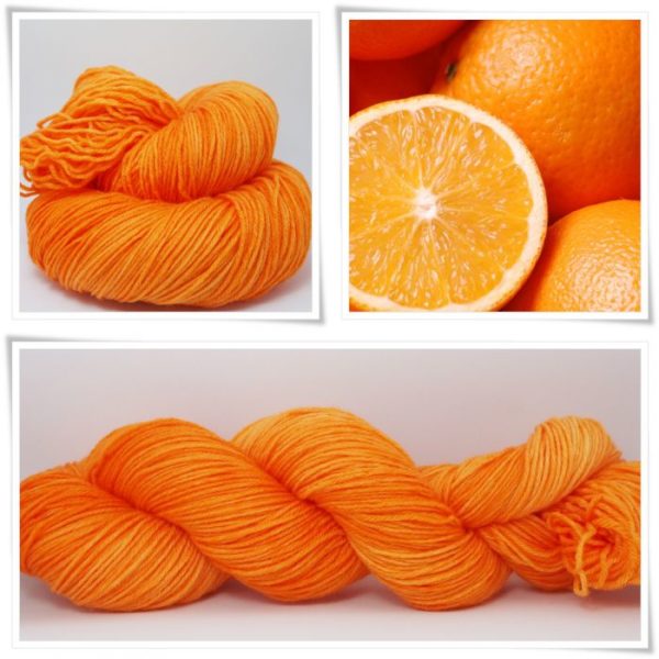Soft Orange Merino-Sockenwolle 4-fach