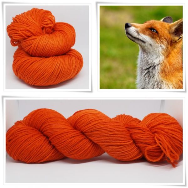 Fox orange Merino-Sockenwolle 4-fach