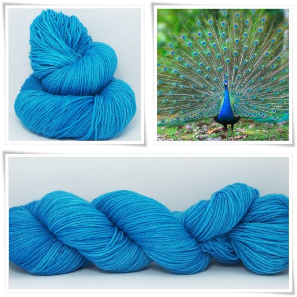Peacock Blue Sockenwolle 4-fach von Wollelfe