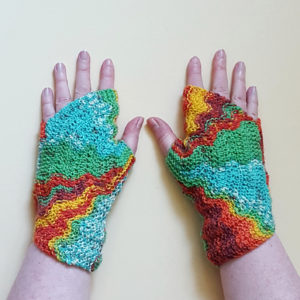 Strickanleitung Ripple Fingerless Gloves von Sybil R